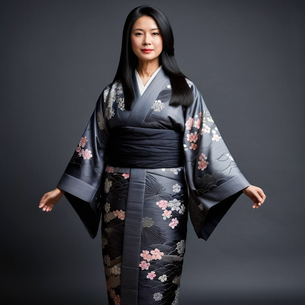 Elegant Middle-Aged Woman in Kimono