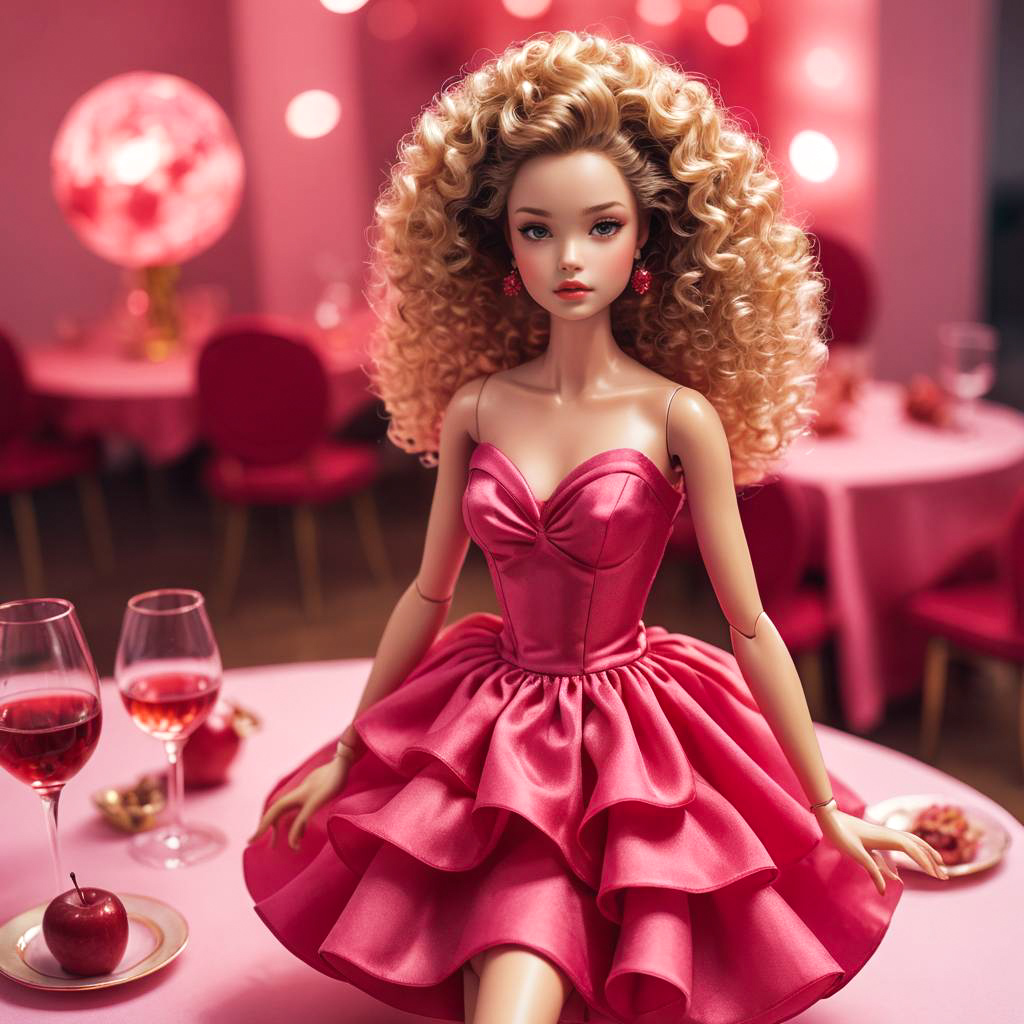 Ethereal Apple-Shaped Barbie at Dinner Party