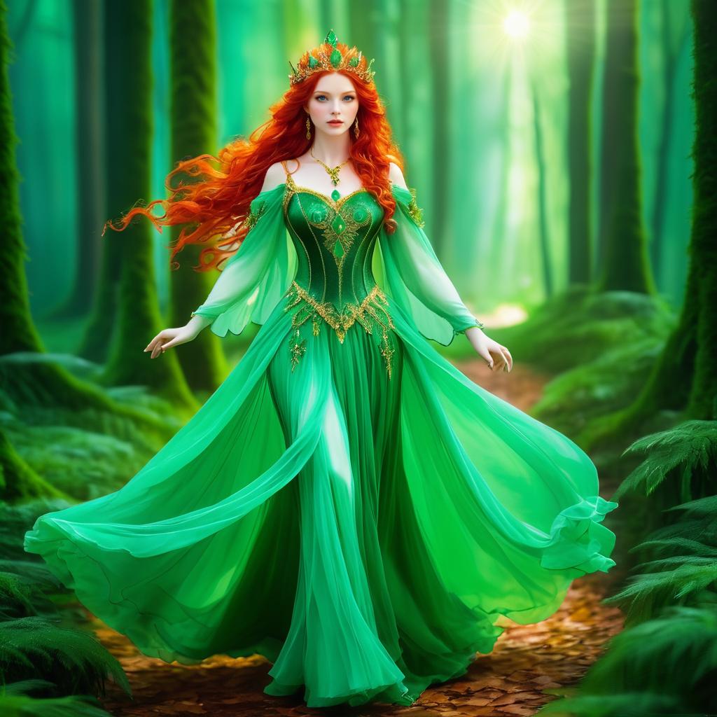 Enchanting Fairy Queen with Fiery Hair