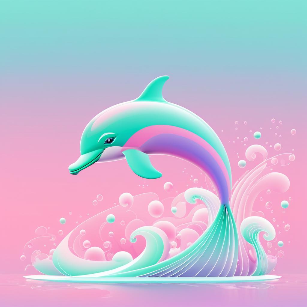 Creative Vector Art of a Pink Dolphin