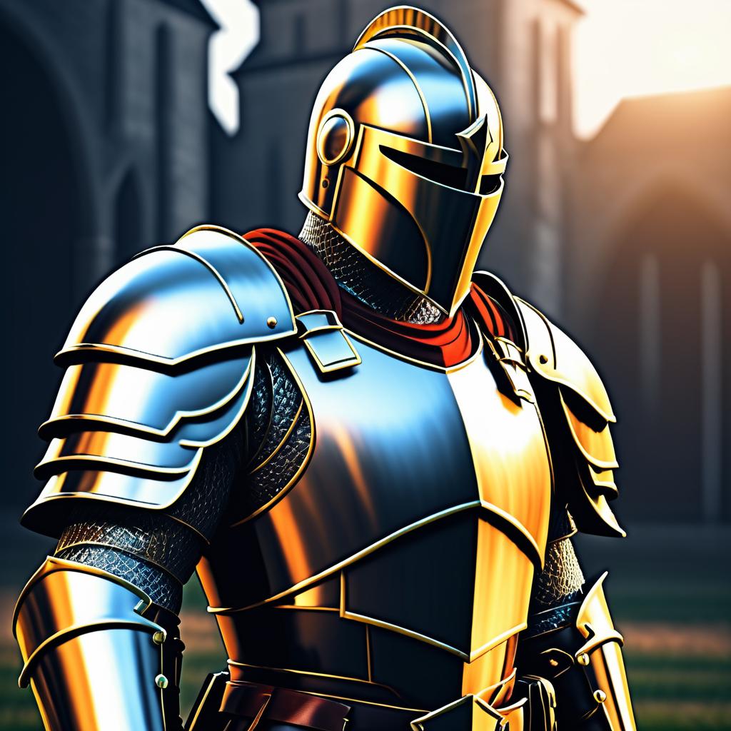 Heroic Knight Comic Book Illustration