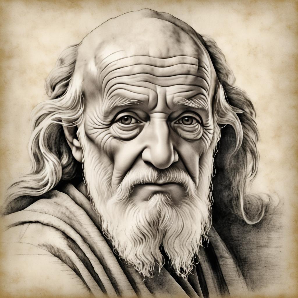 Timeless Sketch of a Wise Old Man