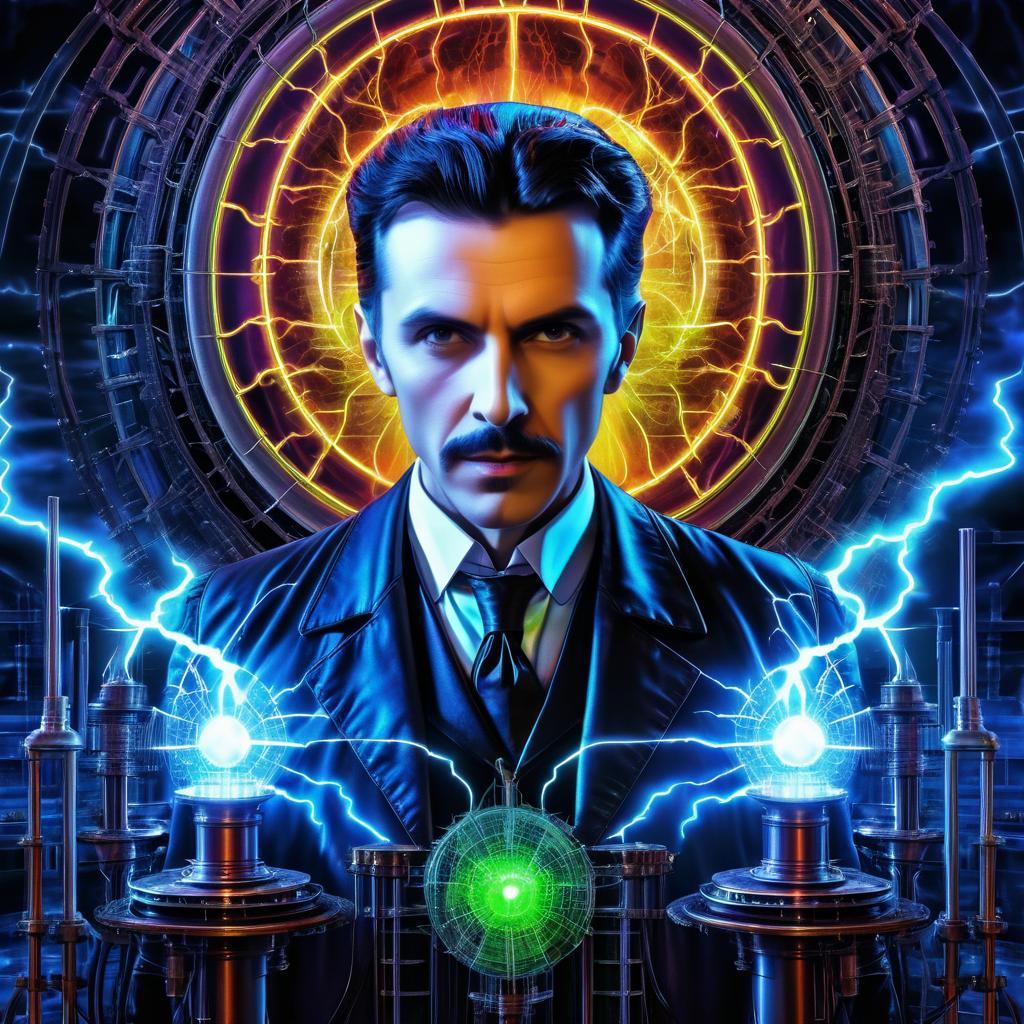 Nikola Tesla: Steampunk Mad Scientist Portrait