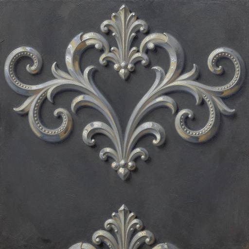 Victorian Scrollwork on Charcoal Background