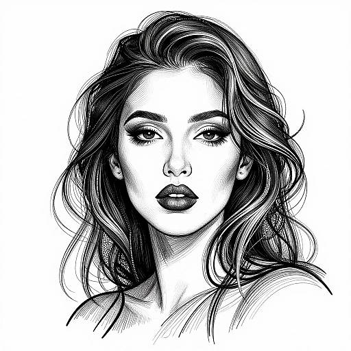 Black and White Abstract Woman Portrait