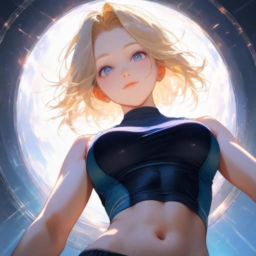 Blonde Girl in Tranquil Meditation Space