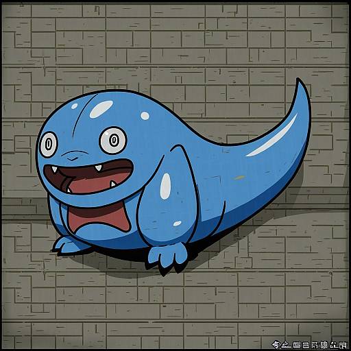 Illustration of Gulpin, pokemon in the style of Sei (kaien kien)