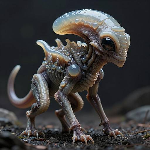 Surreal Alien Creature in Strange Textures