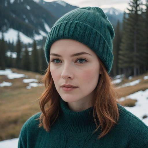 Serene Redhead in a Snowy Landscape