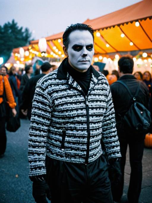 Man in Halloween costume at festival