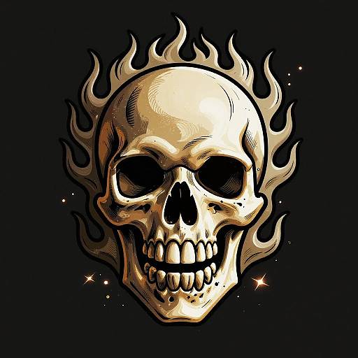 Aggressive Harley Davidson Skull Emblem