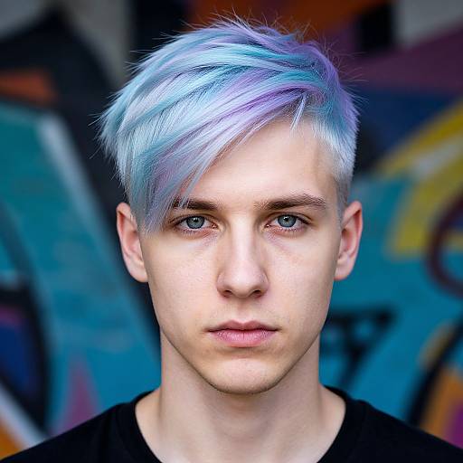 Pastel-Haired Fit Man Portrait
