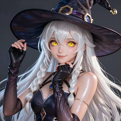 Hilda with White Twin Braids