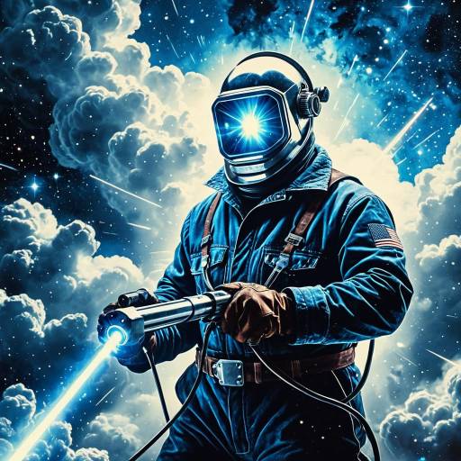 Retro-Futuristic Welder in Space