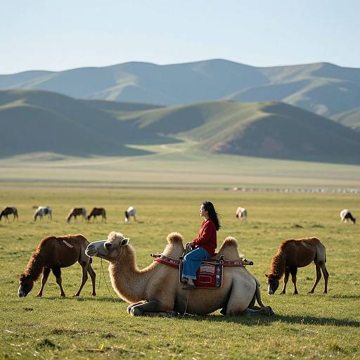 Serene Morning on Mongolian Steppe