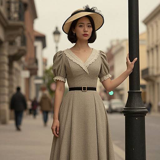 Vintage Woman in Street Costume
