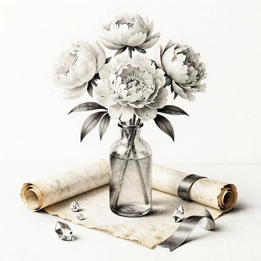 Whimsical Graphite Still Life Scene