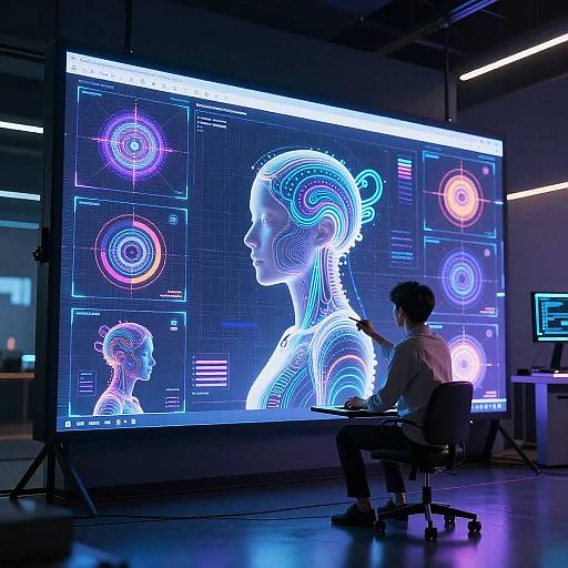 Futuristic AI Art Studio Visualization