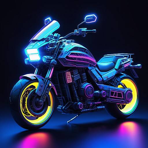 Cyberpunk Neon Motorcycle
