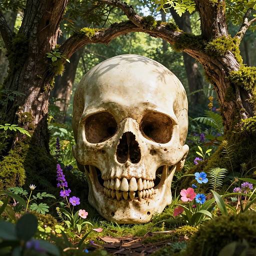 Skull in Enchanted Forest Arch