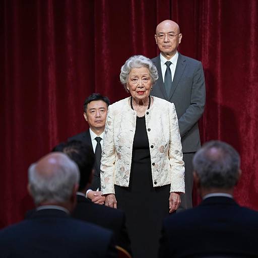 Elderly Woman Performing on Stage