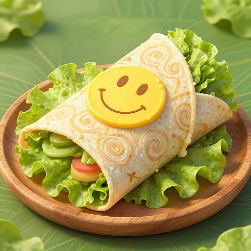 Vibrant Vegan Wrap with Smiley Butter