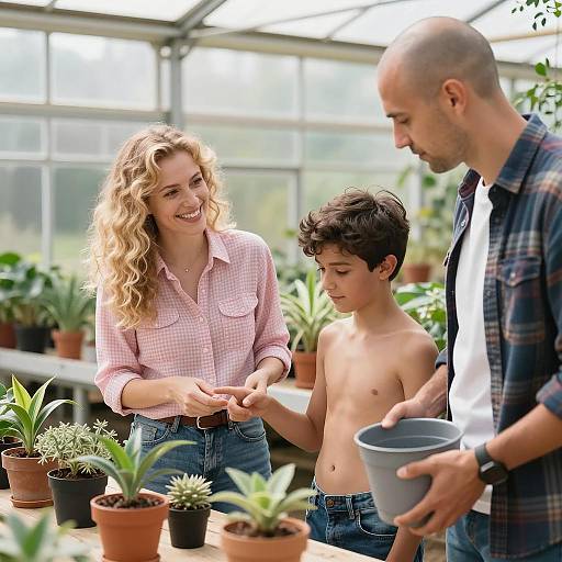 Joyful Moments in a Greenhouse Setting