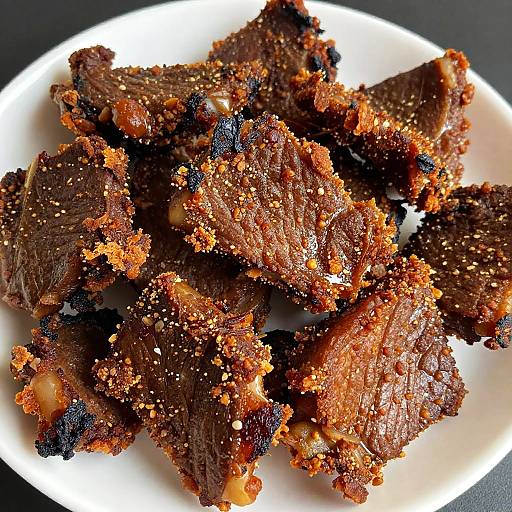 Close-Up of Crispy Seasoned Meat