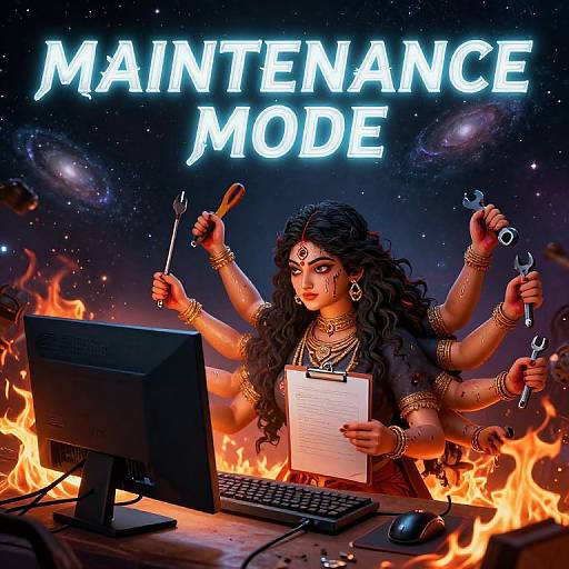Goddess Kali in Cosmic Server Maintenance
