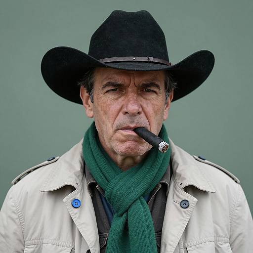 Serious Middle-Aged Cowboy Portrait