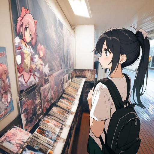Kaname Madoka Backpack with Manga Poster