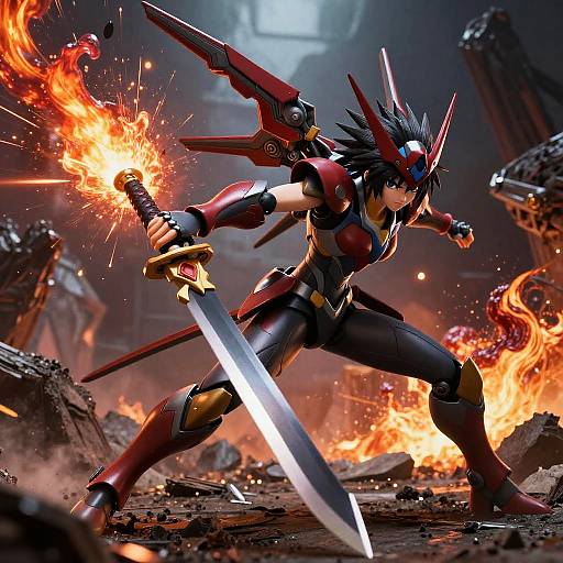 Epic Mecha Anime Battle Scene