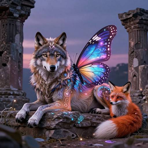 Fantastical Hybrid Animal in Twilight