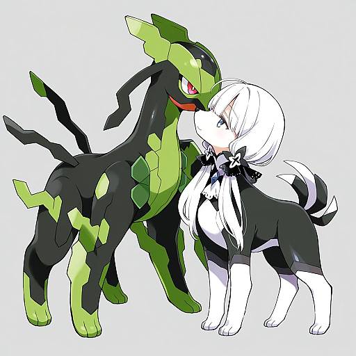 Illustration of Zygarde, pokemon in the style of Nakayama miyuki