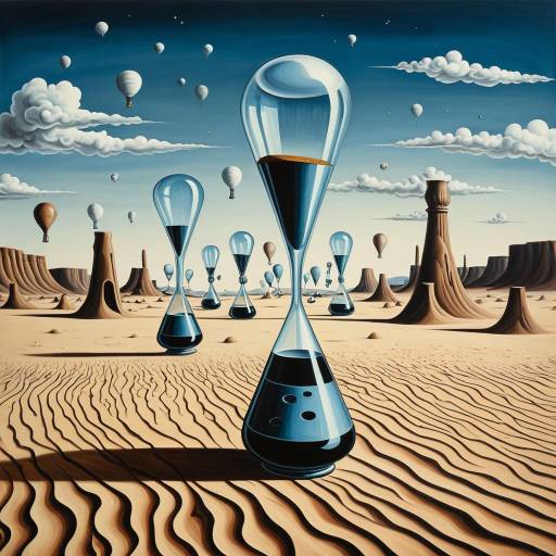 Surreal Desert with Giant Hourglasses