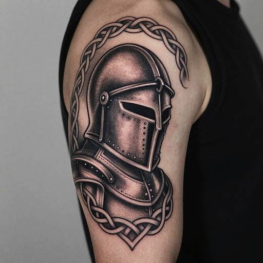 Celtic Knight Helmet Tattoo Design