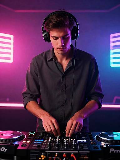 Cinematic Neon Club DJ at Mixer