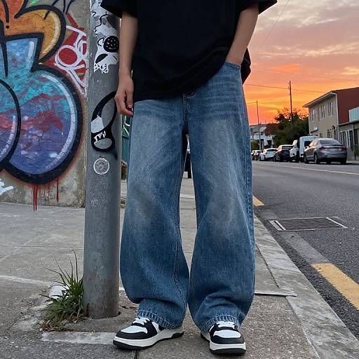 Urban Boy Sagging at Sunset