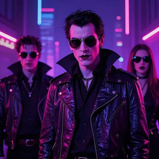 80s Neon Vampire Cityscape