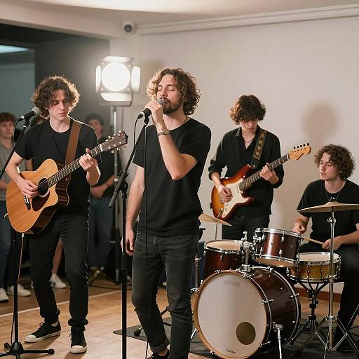 Dynamic Rock Band Live Performance Scene