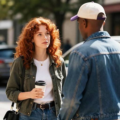 Outdoor Conversation Between Two People