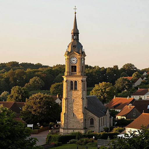 Serene Golden-Hour Clocktower Scene