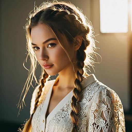 Lace Braid Hairstyle Fashion Editorial