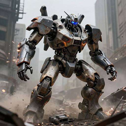 Battle-Scarred Protectron in Urban Wasteland