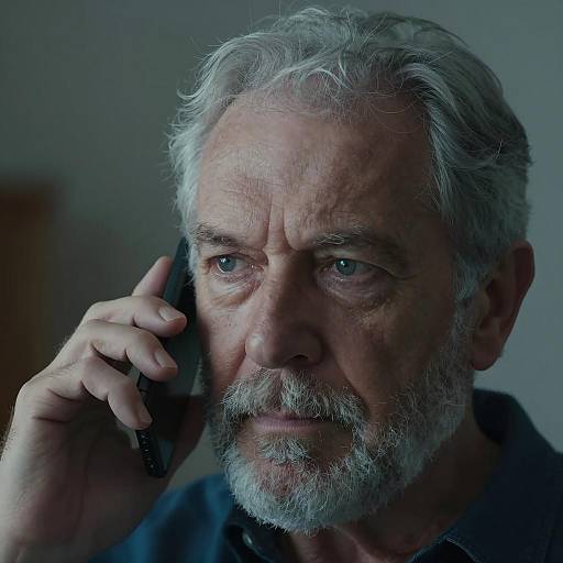 Elderly Man in Blue Light Portrait