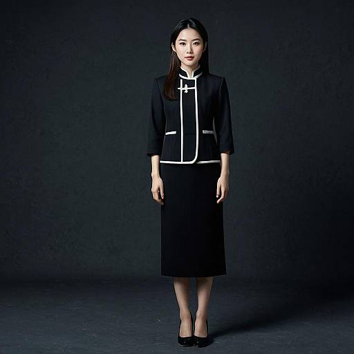 Elegant Woman in Black Dress