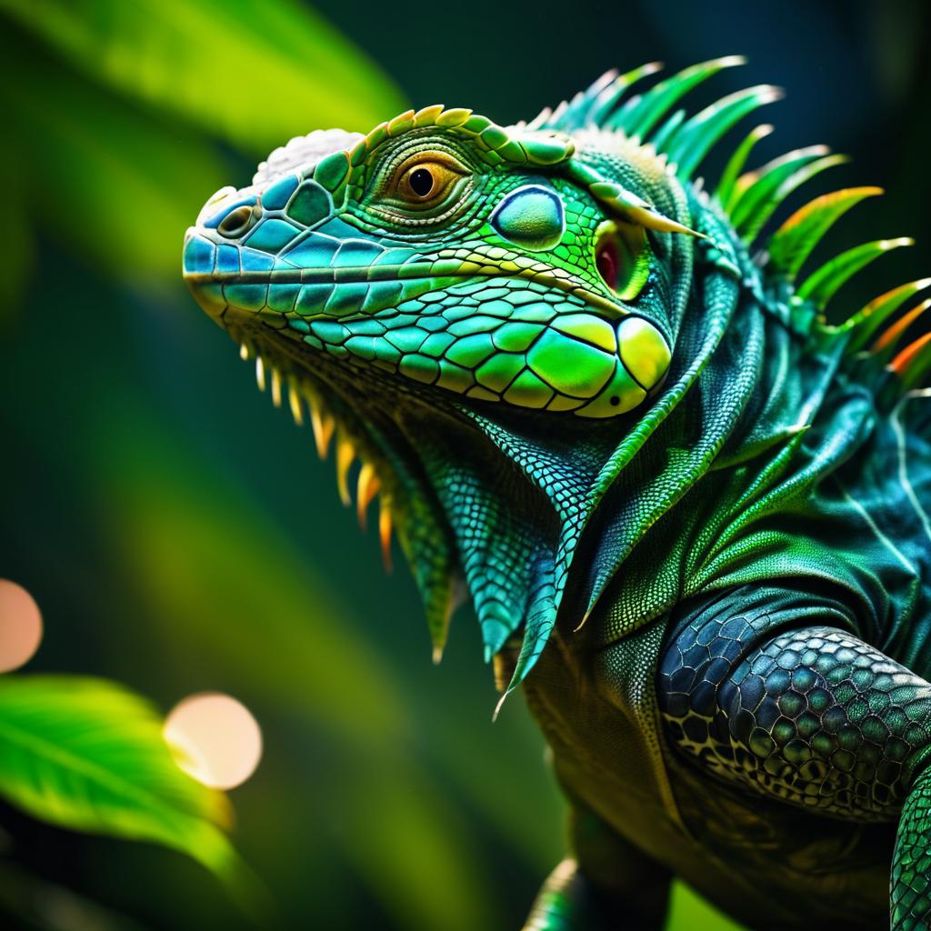 Stunning Realistic Tattooed Iguana Artwork