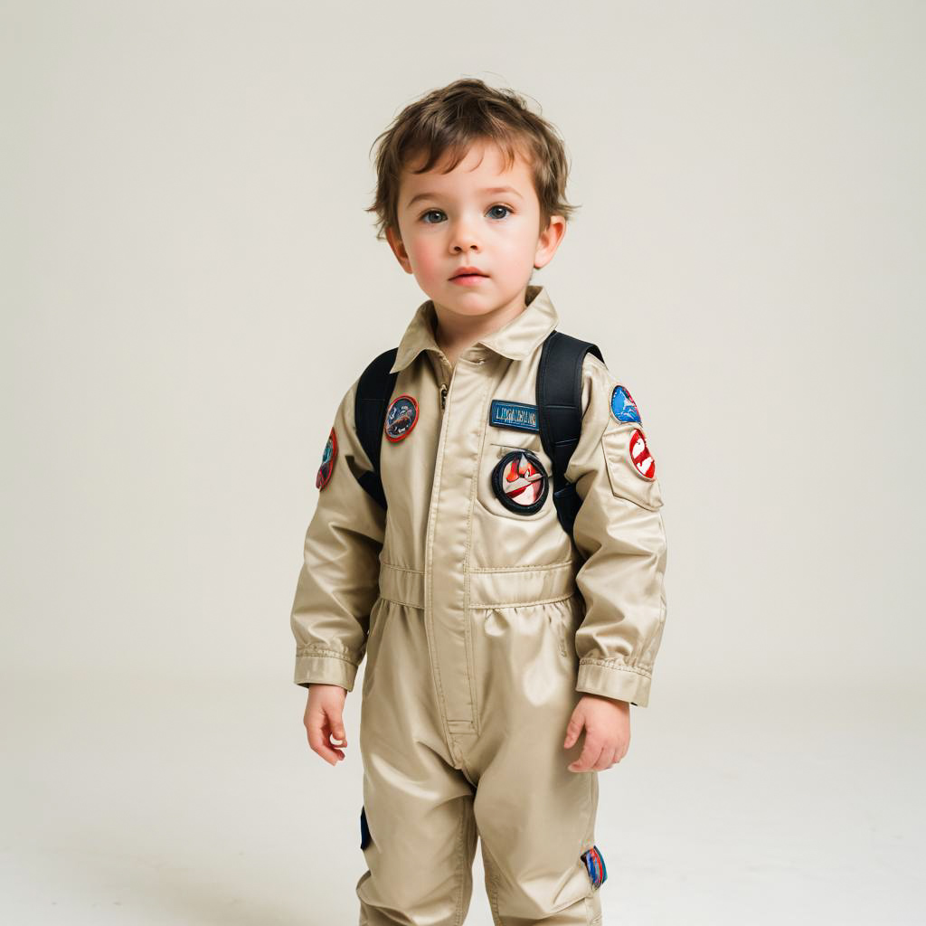 Amazed Kid in Ghostbusters Costume Shoot