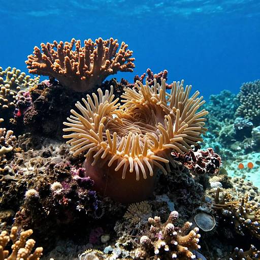 Sunlit Vibrant Coral Underwater Scene