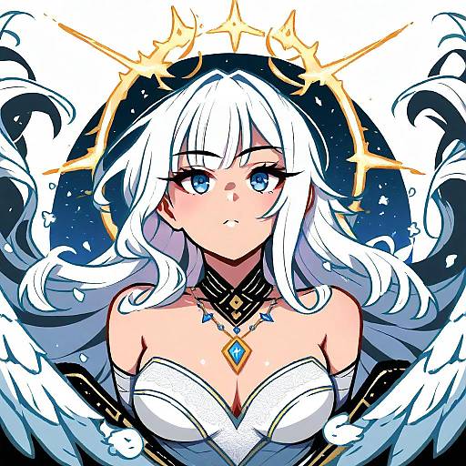 Illustration of Angel girl (shimmer), original in the style of Akairiot